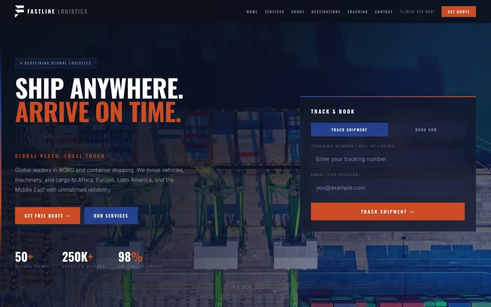 FastLine Logistics homepage