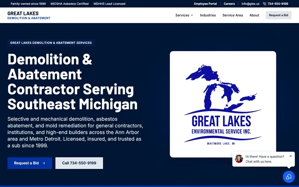 Great Lakes Demolition homepage