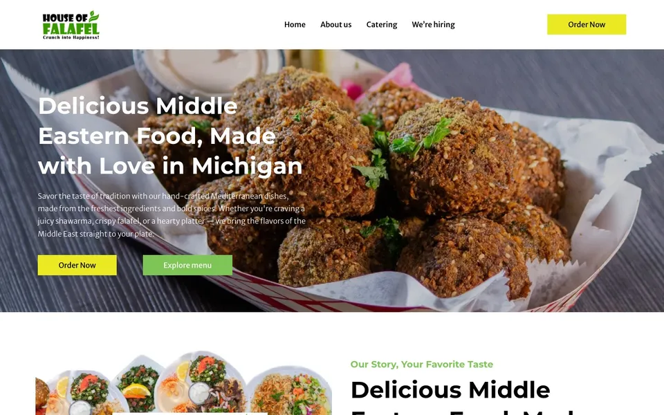 House of Falafel homepage