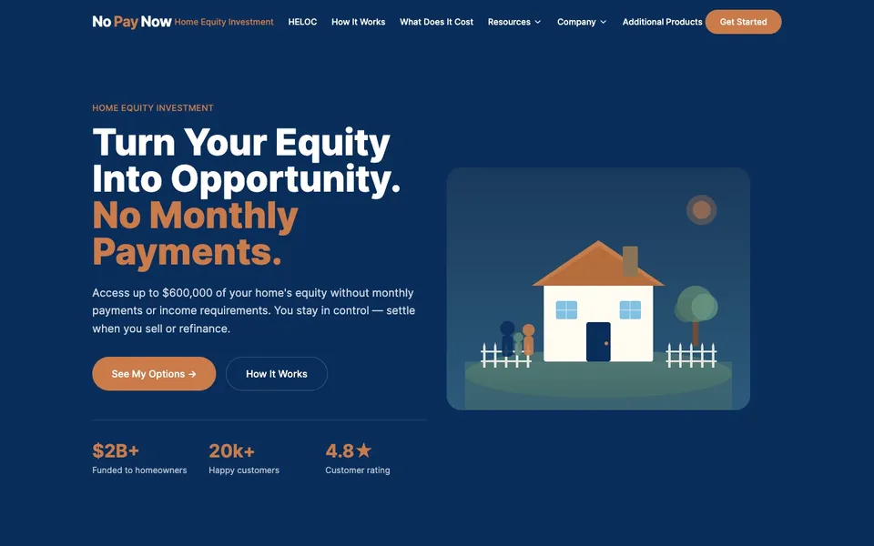 NoPayNow homepage